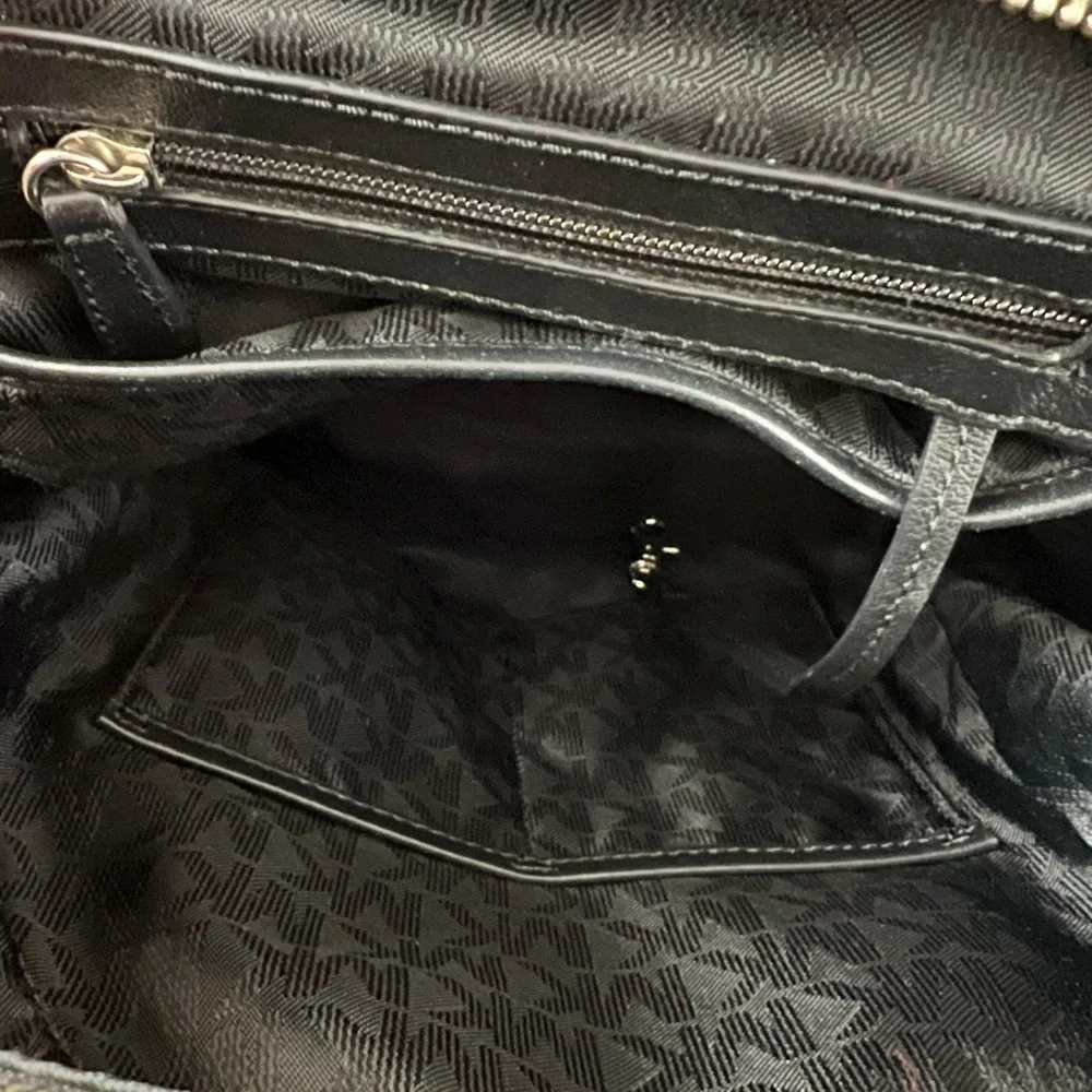 Michael Kors Black Leather Medium Backpack - Picture 7 of 11